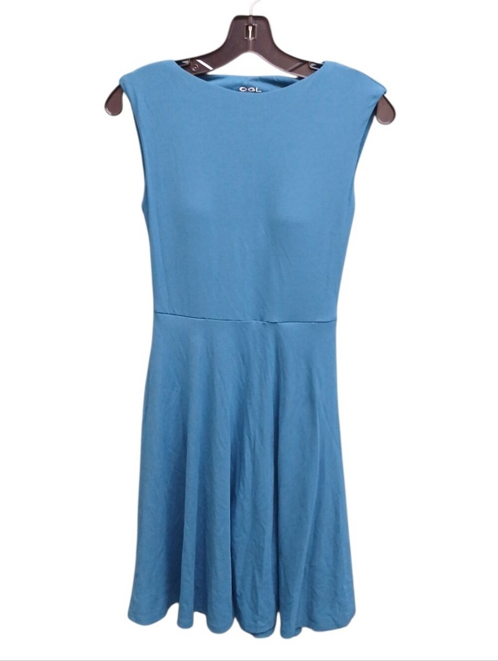 OGL NWT Sky Blue Sleeveless Jersey Knit Dress With Built In Bra Size Small